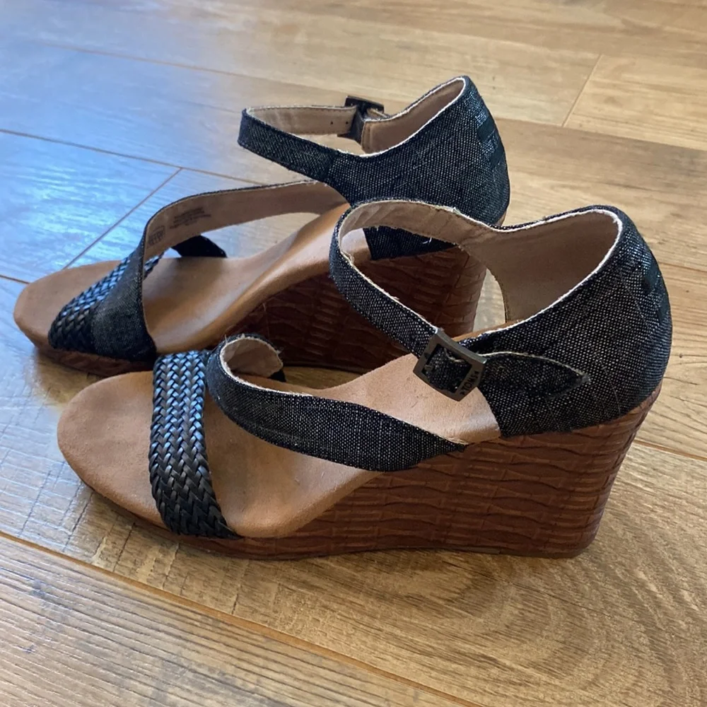 Toms Heels Sienna Ankle Strappy Cork Wedge Sandals 301215, Women’s size 10 - Picture 3 of 10